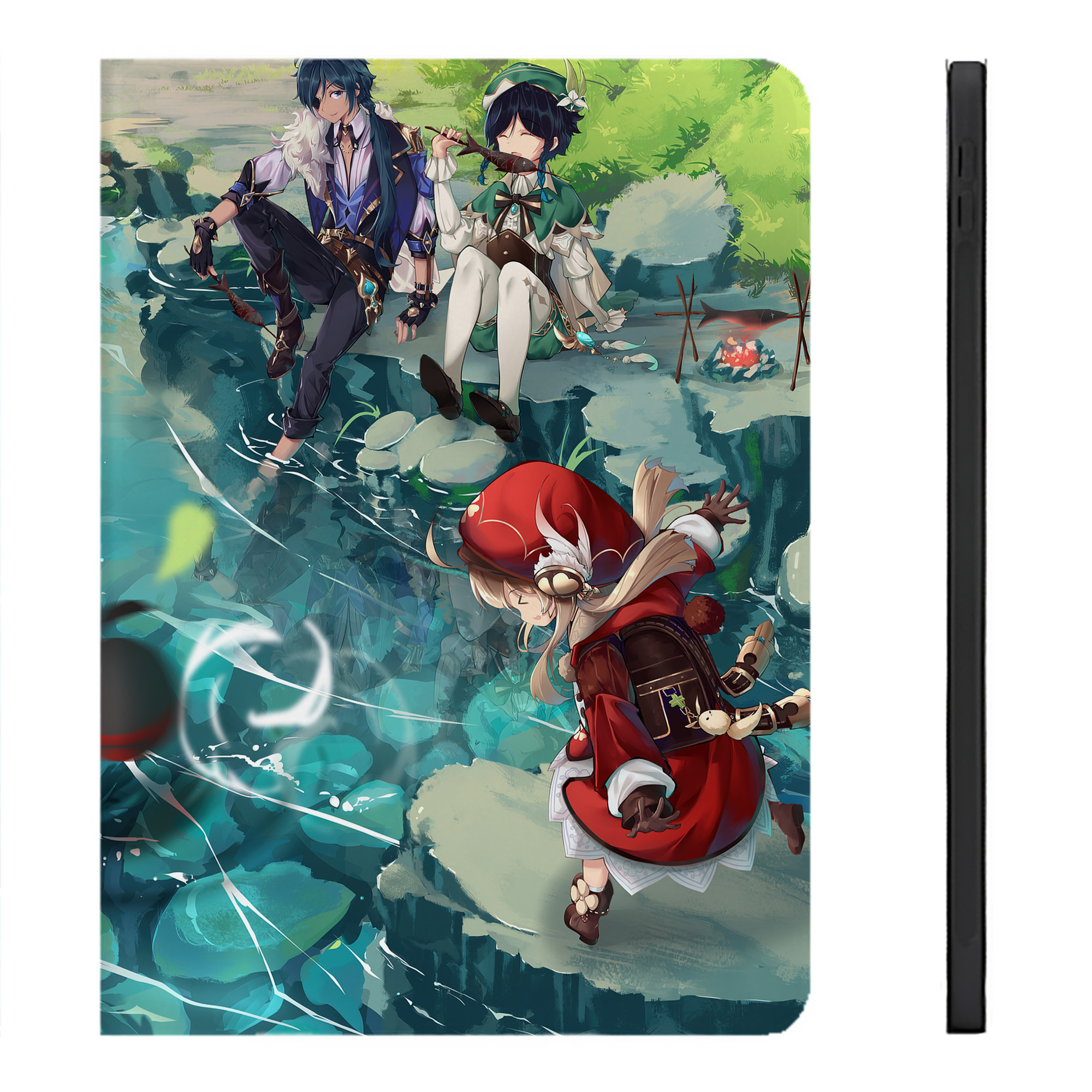 げんし神 genshin IPadケース ペンホルダー付き ブックスタイルデザイン